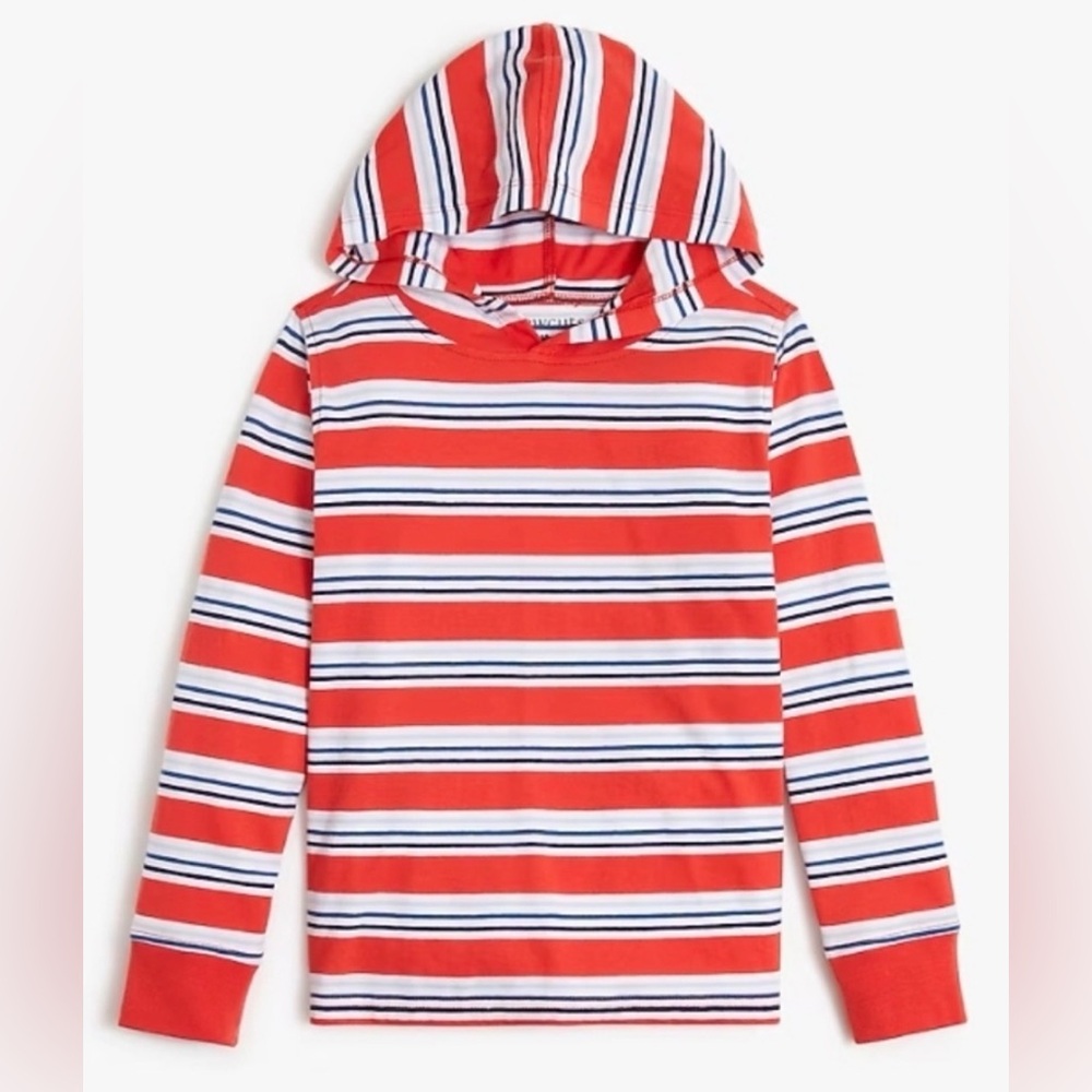 NWOT JCrew Factory Crew Cuts Boys' striped jersey hooded tee